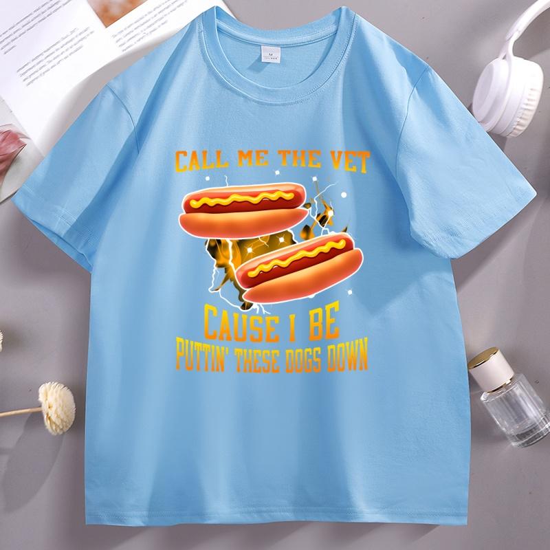 Call Me The Vet Cause I Be Puttin These Dogs Down T Shirt Unisex Unisex Funny Humor Meme Tshirt Vintage Hotdog Meme Clothing