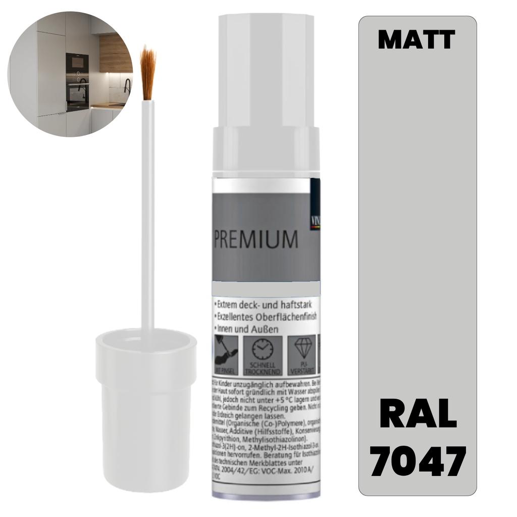 Gray touch-up paint with brush for furniture renovation RAL 7047 Matt 12ml