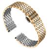 BINLUN Stainless Steel Watch Strap for Men and Women, 12mm, 14mm, 16mm, 18mm, 20mm, and 22mm with Butterfly Buckle (Silver and Gold, 18mm)