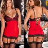 Plus Size Sleepwear Trendy Comfortable Hot Breathable Shiny Deep Sexy Tight V Lace Sleepwear Sexy Strap Badydoll