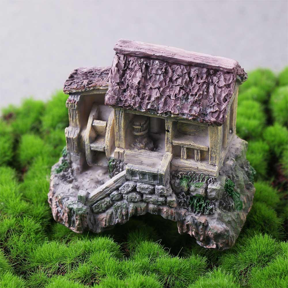 Cute 1 pcs Resin Tradiational Crafts Scene Statue House Model Figurines Bonsai Decor
