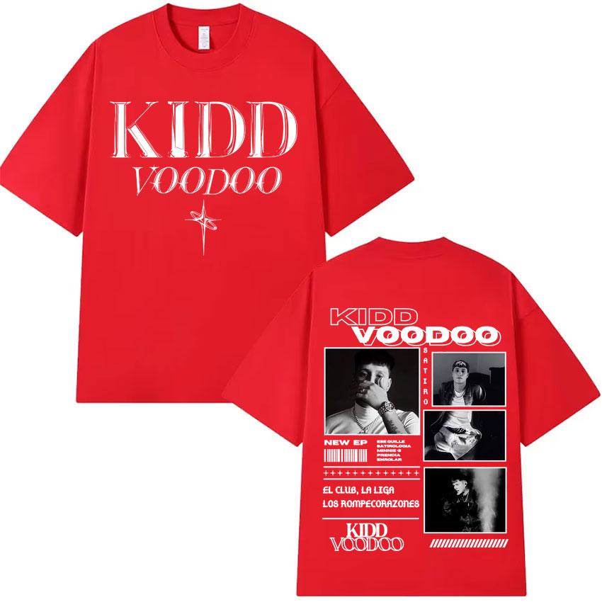 Рэпер Kidd Voodoo Satiro Тур Харадзюку Графика 2025 Оверсайз Высококачественная Футболка Мужская Женская Короткий Рукав Хлопок Повседневные Топы