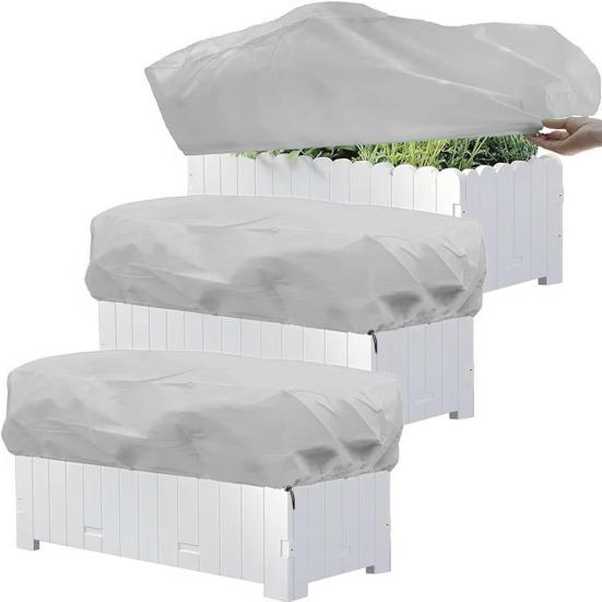 Прямоугольный контейнер для цветов, морозостойкий чехол для растений, противоморозные чехлы с завязкой, утолщенный многоразовый зимний щит для балконного цветочного ящика