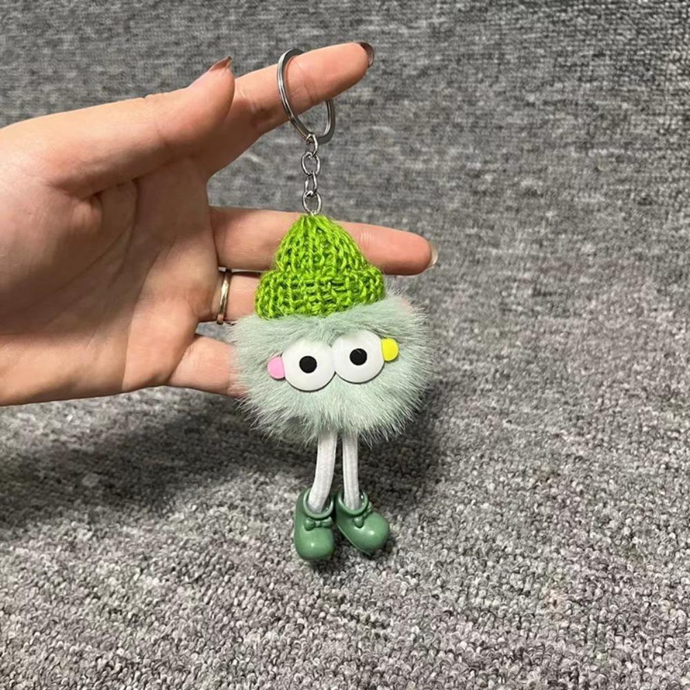 Hot Sale Creative Plush Keychain Cute Long Legs Couples Keyring Coal Ball Plush Backpack Accessory Gift