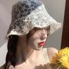 Pure Color Caps Sun Protection Summer Hat Mesh Basin Lace Bucket Hat Sun Cap Female Hats Sun Hat