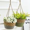 Подвесное кашпо из хлопковой веревки, прочная плетеная вручную корзина для цветов, деревенский шарм, держатель для растений, горшок для выращивания орхидей