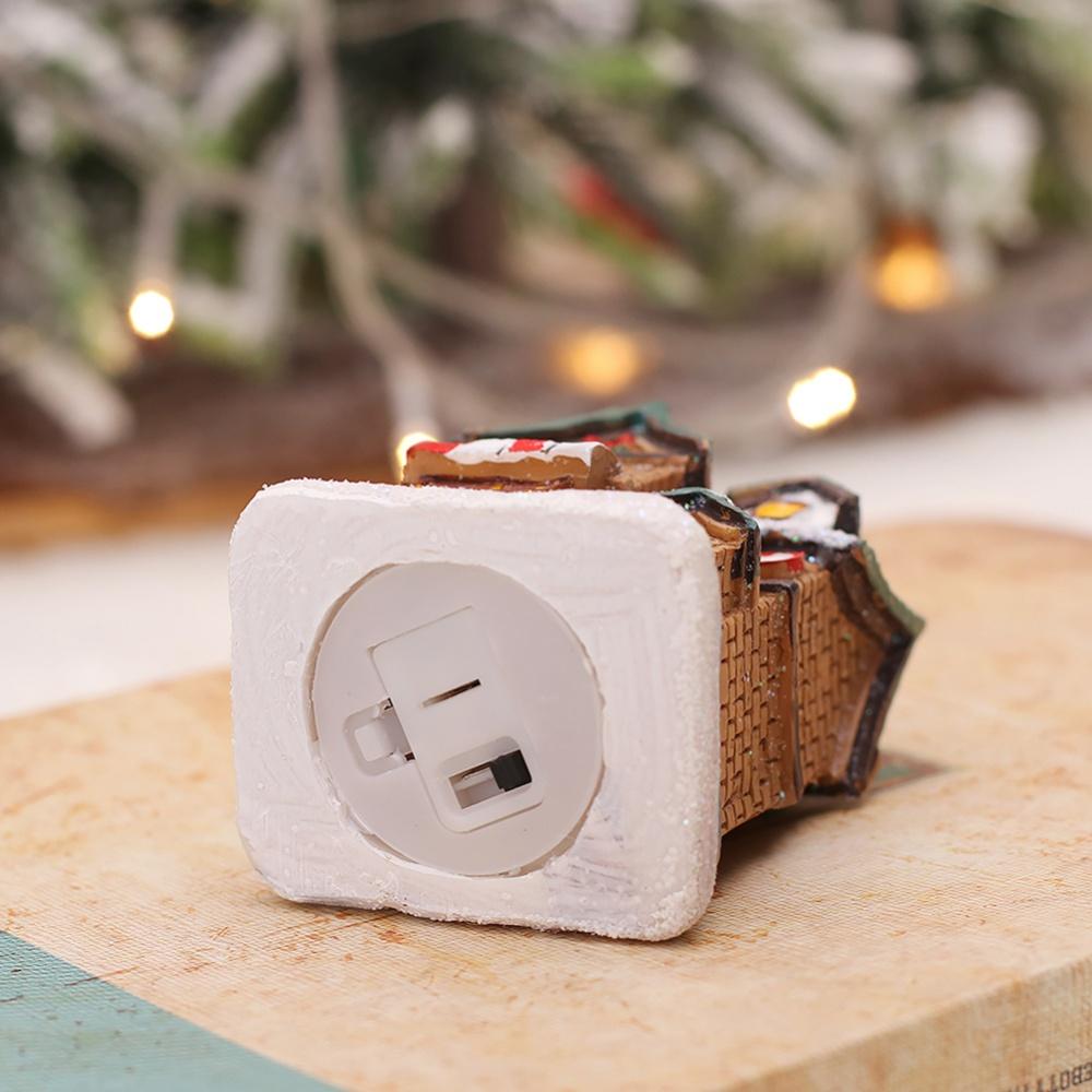 Рождественские деревенские домики, рождественские украшения из смолы со светодиодной подсветкой, домашний декор, коллекционные здания, подарок для детей, праздничный декор