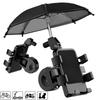 Motorcycle Bicycle Mobile Phone Holder Stand & Umbrella Rainproof Sunshade Outdoor Scooter Phone Clip Handlebar Mount For iPhone