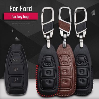 Чехол для смарт-ключа из натуральной кожи для Ford Ecosport и New Mondeo