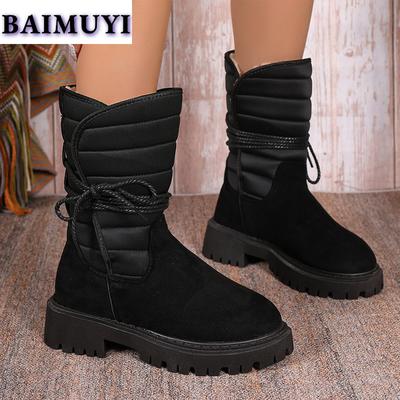 Ботильоны женские на плоской подошве из хлопка, теплая обувь 2025 года, модные повседневные ботинки для ходьбы, короткие плюшевые женские ботинки