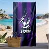 Пляжное полотенце с принтом Melbourne Storm Мягкое Портативное Быстросохнущее?Сухое полотенце для бассейна, летнего отпуска, активного отдыха на природе