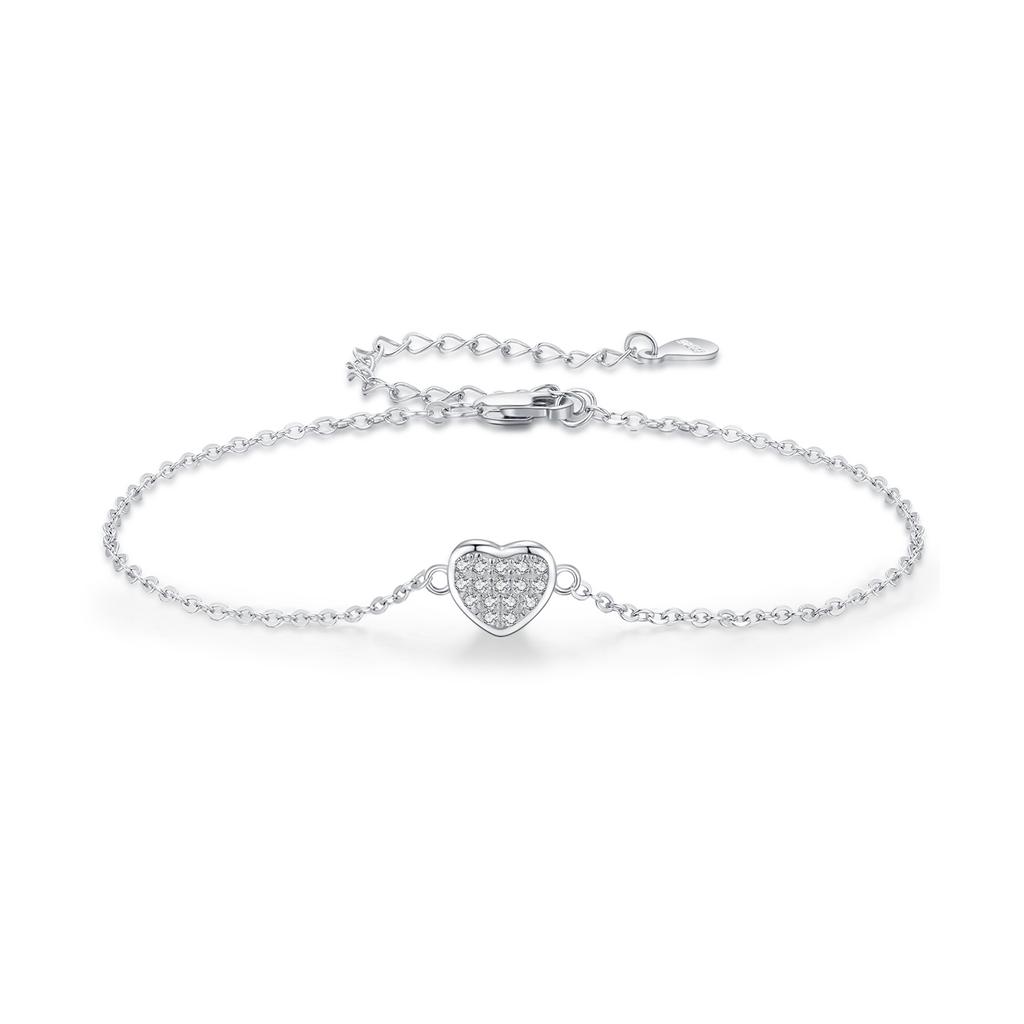 Изысканный индивидуальный браслет из стерлингового серебра S925 в форме сердца, женский легкий роскошный элегантный нишевый дизайн, ручные украшения