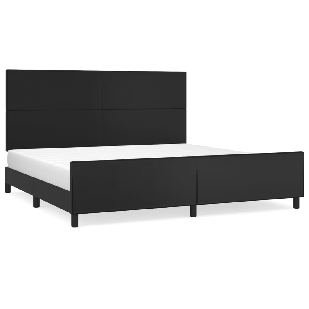 Bed Frame with Headboard Black 200x200 cm Faux Leather