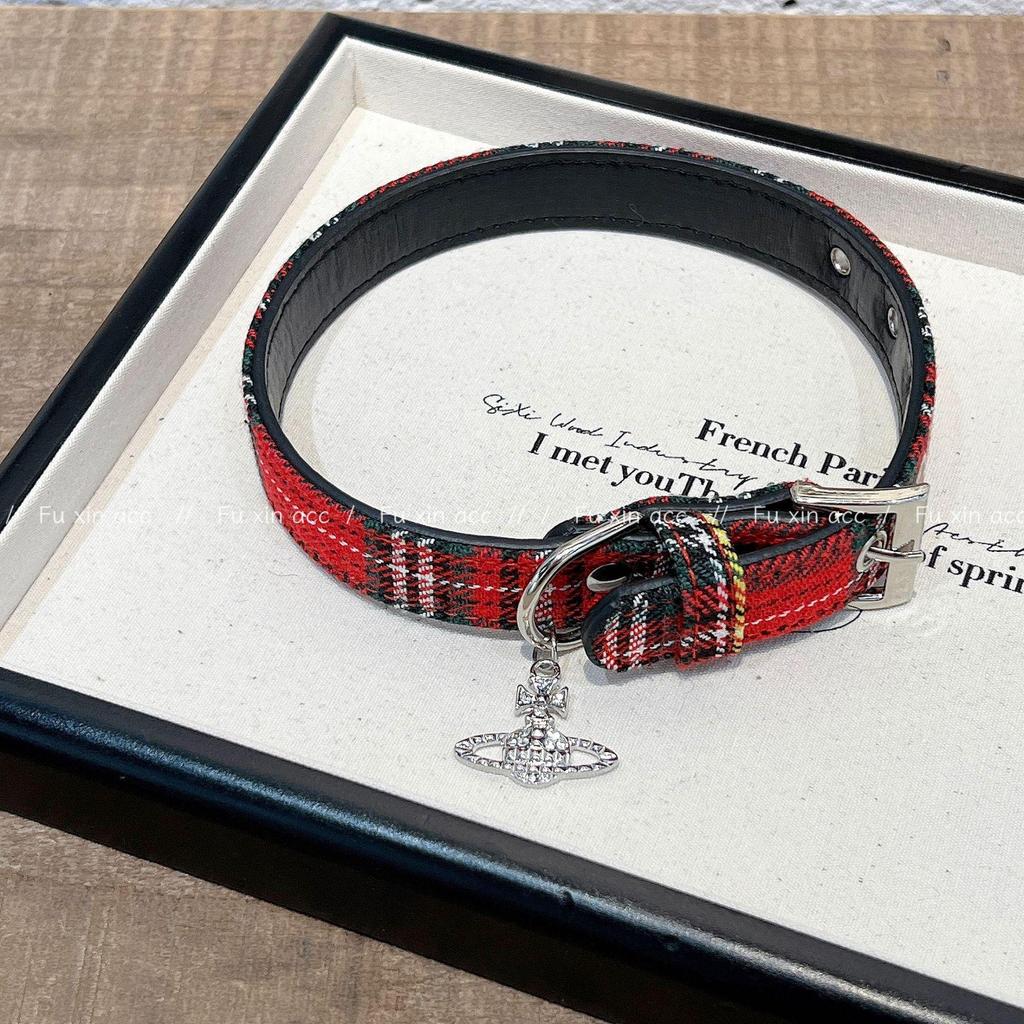 Empress Dowager Cixi Black & Red Plaid Choker Necklace - Sweet Y2K Autumn/Winter Style for Hot Girls