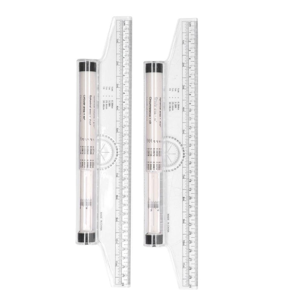 5pcs Transparent Design Rolling Ruler Clear Scale Drawing Ruler Measuring Ruler For Students