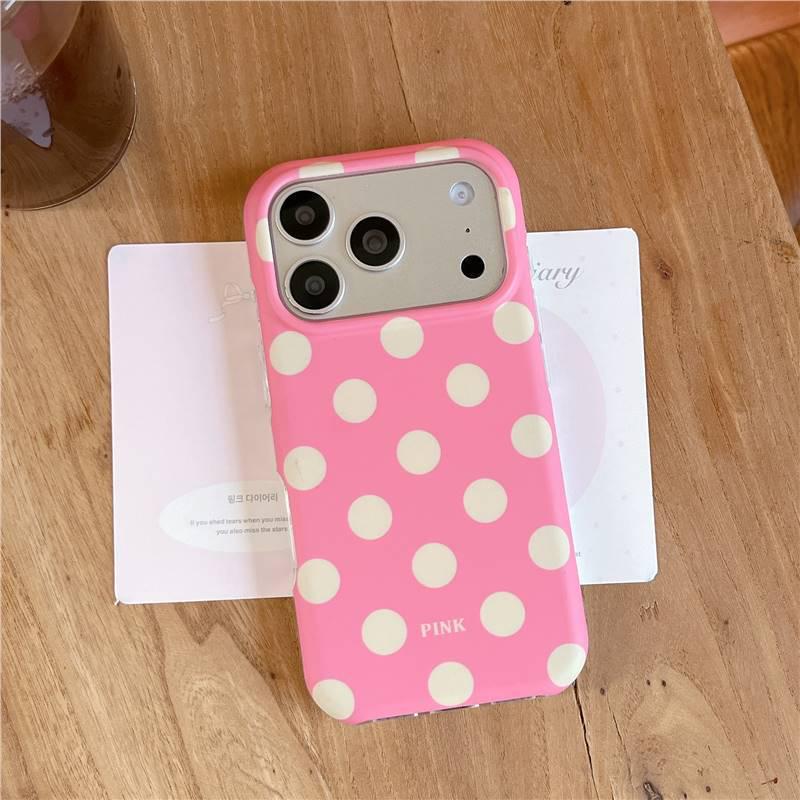 Полиаминовая защитная чехол-накладка в горошек для iPhone 17 Pro Max - Ударопрочный, Стильный и Совместимый с моделями 16/17 Pro.