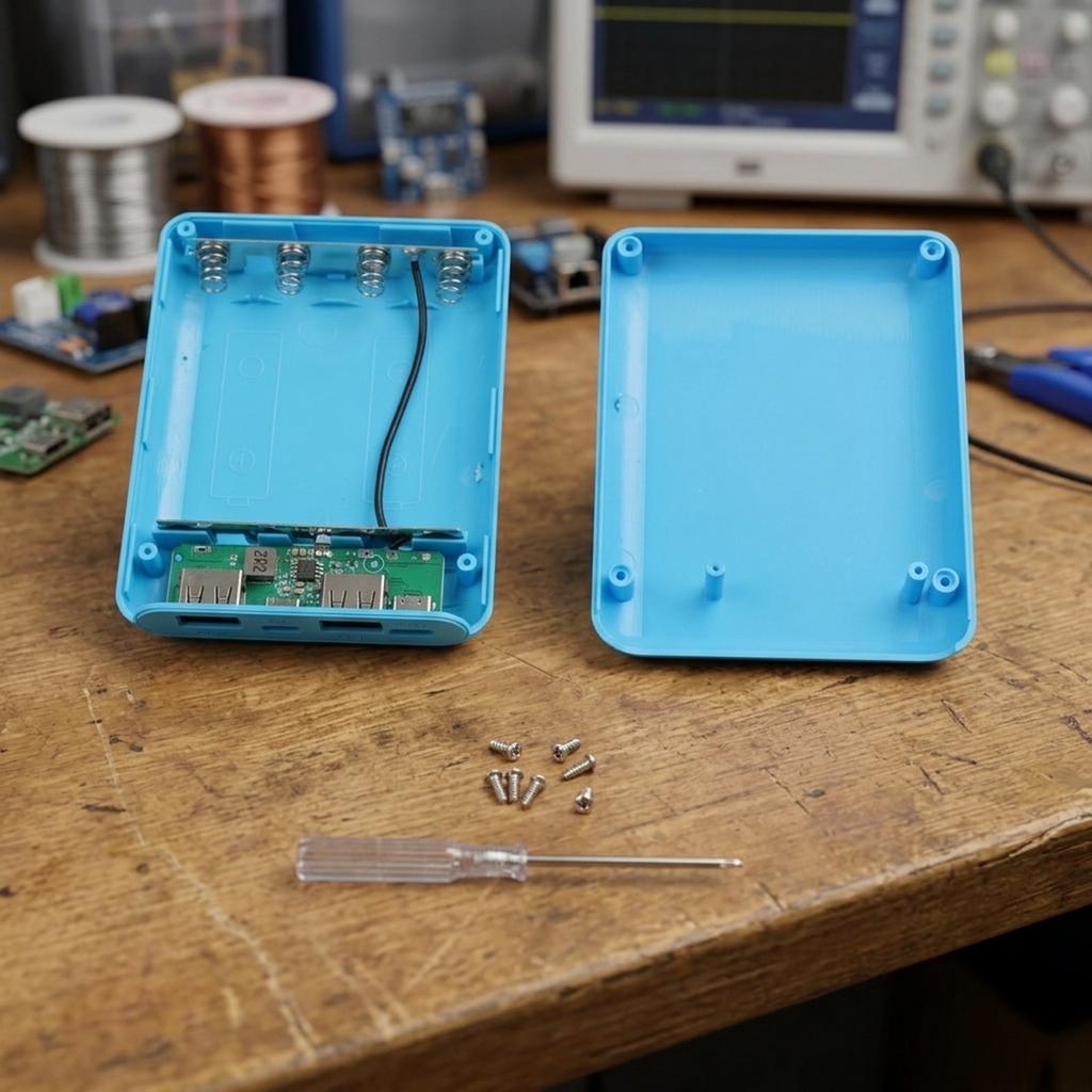 Корпус Power Bank на 4 аккумулятора, двойной USB 5V/2.4A