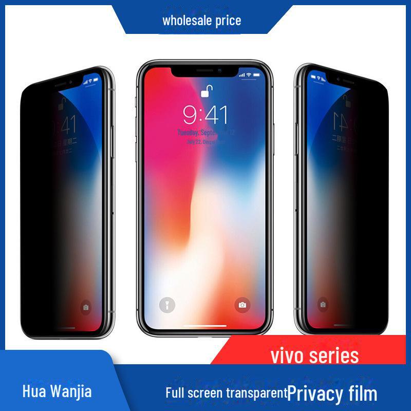 Закаленная пленка Anti-Peep для мобильных телефонов X70, S15, X21, X23, Y200i, IQOO9, X50, Y76s, Z6, S7