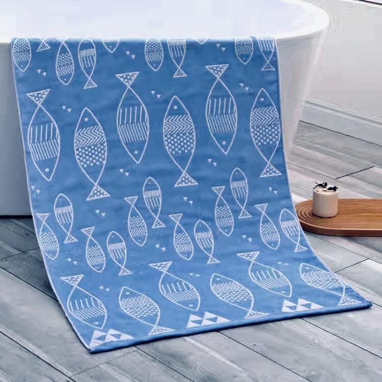 Банное полотенце из марли для взрослых, пляжное полотенце, диванное одеяло, одеяло из чистого хлопка, мультяшное, для ванной, дома, четыре сезона, двухстороннее, 70x140 см