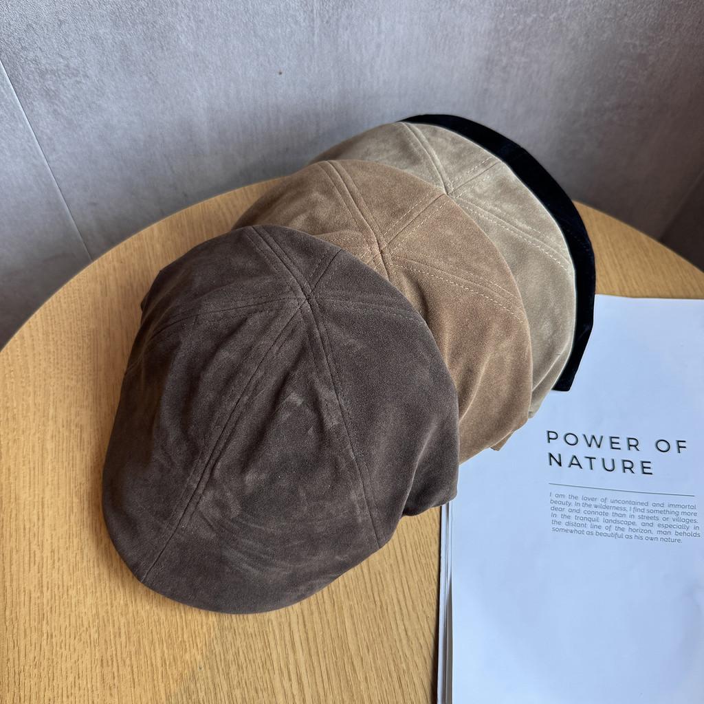 Simple Color Solid Suede Women Casual Beret For Autumn And Winter Use Daily