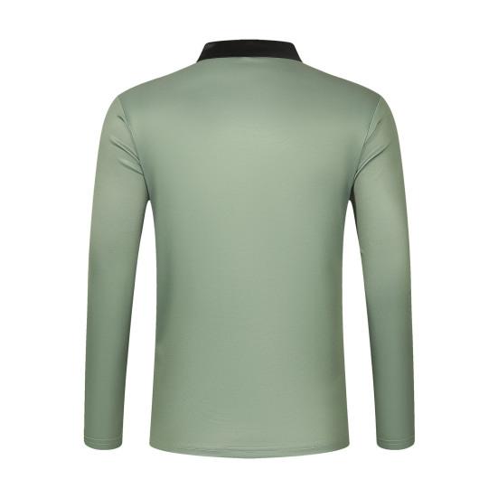 Men Spring Fall Shirt Buttoned Turn-down Collar Contrast Color Striped Prinitng Long Sleeves Pullover Mid Length Casual Business Top