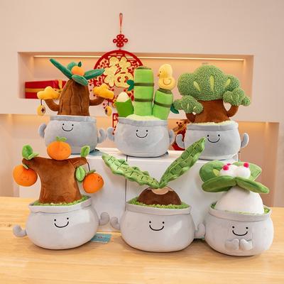 Новое имитированное денежное дерево, кукла в горшке, кукла из богатого бамбука, плюшевая игрушка, креативное офисное зеленое растение, маленькое украшение