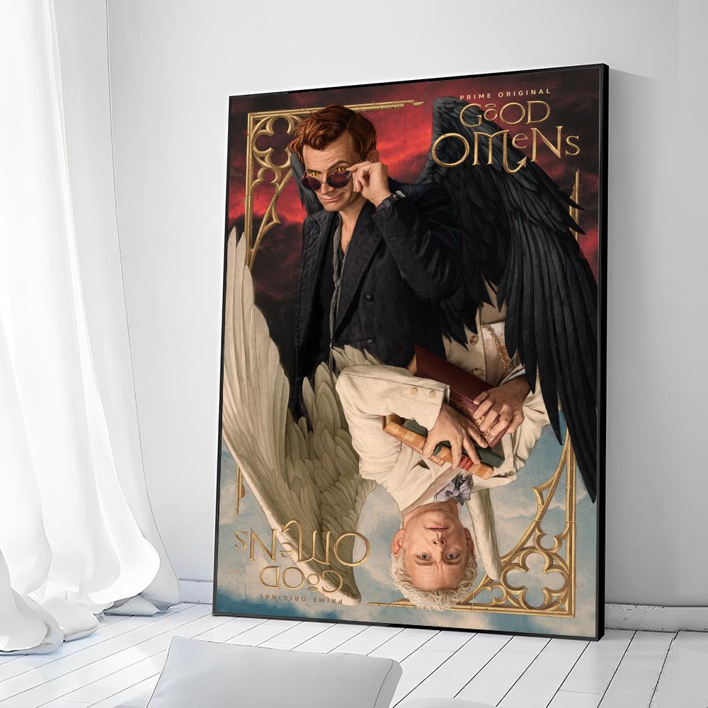 Телевизионные постеры-наклейки для сериала «Добрые предзнаменования» для показа фильмов, необычная настенная наклейка для украшения бара в гостиной, винтажная декоративная живопись