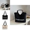 Minimalist Tote Everyday Bag For Women In Black And White With Stylish Design Letter
