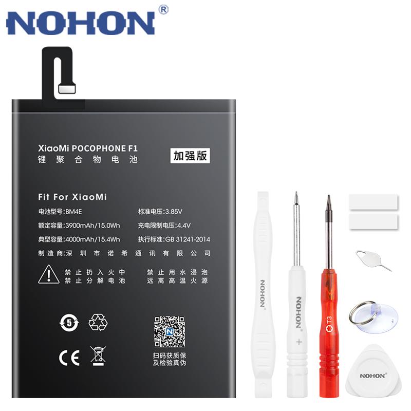 Replacement Battery NOHON For Xiaomi Mi 4C 5 5S 5X 6 MIX2 8 9 POCOPHONE F1 Note 2 Redmi 4A Pro Note 3 3S 4 4X 5
