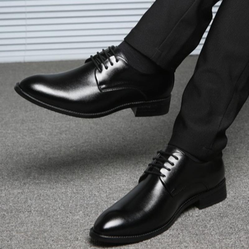 Leather Shoes for Men Classic Business Formal Shoes Fashion Pointed Casual Shoes for Men Soft Soled Driving Shoe Lace Up Oxfords
