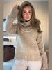 2025 Autumn/Winter Women's European & American Turtleneck Sweater with Wing Embroidery & Shoulder Buttons