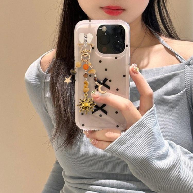 Модный Неправильный Камень Брелок Цветные Бусины Брелок со Звездами Луной Солнцем Подвеска Легкий Ключевой Аксессуар