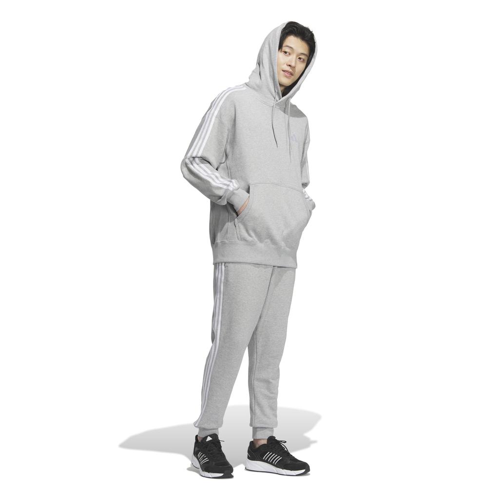 Adidas JUP96 Medium Gray Heather Men's ESS+ 3-Stripes Sweatshirt, (JW6976)