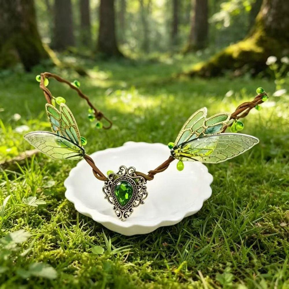 Simulate Tree Leaves Fairy Flower Leaf Headbands Gothic Style Elf Headpiece For Women Girls