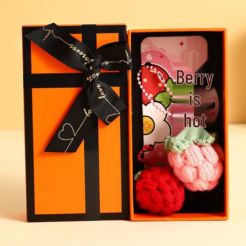 Шерстяной вязаный вручную плюшевый брелок-подвеска для сумки в виде бургера и картофеля фри