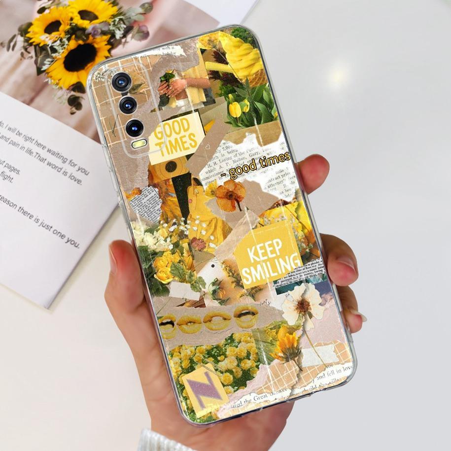Для Vivo Y11s Y12s Чехол V2028 V2026 V2033 Популярный Цветок Прозрачная Силиконовая Задняя Крышка Для Vivo Y20 Y20i Y20s V2029 V2027 V2032 Funda
