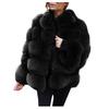 (SU)Women Plus Size Short Faux Coat Warm Furry FauxLong Jacket Sleeve Outerwear