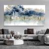 Настенное искусство Пейзаж Современный декор стен Картина на холсте Синие чернила Настенное искусство Большое произведение искусства для гостиной Спальни Офиса Домашний декор