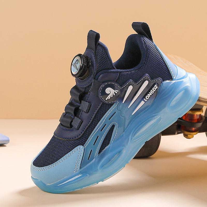 29-39 Children's Plus Size Convenient Rotating Buckle Fashionable Mesh Casual Sports Shoes Outdoor Running Shoes