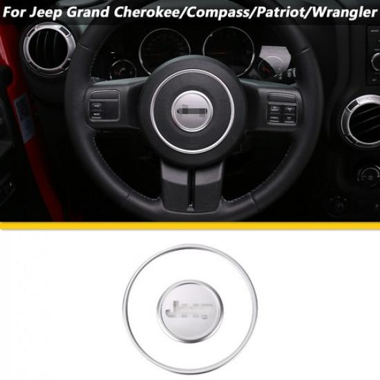Декоративная рамка центральной части руля Для Jeep Wrangler JK Compass 2011+ Серебристая