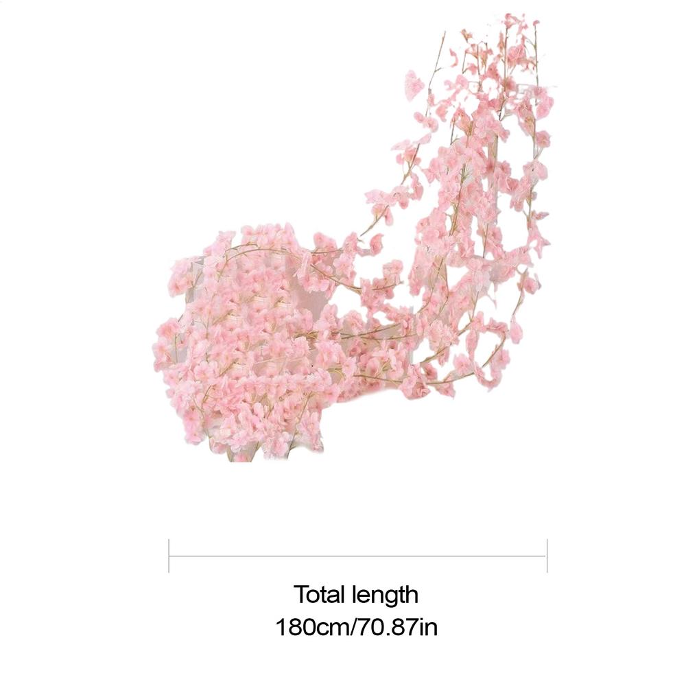 Artificial Cherry Flower Branches Faux Cherry Flower String Faux Plants Garland Decoration For Garden Bedroom Wedding Party Arch