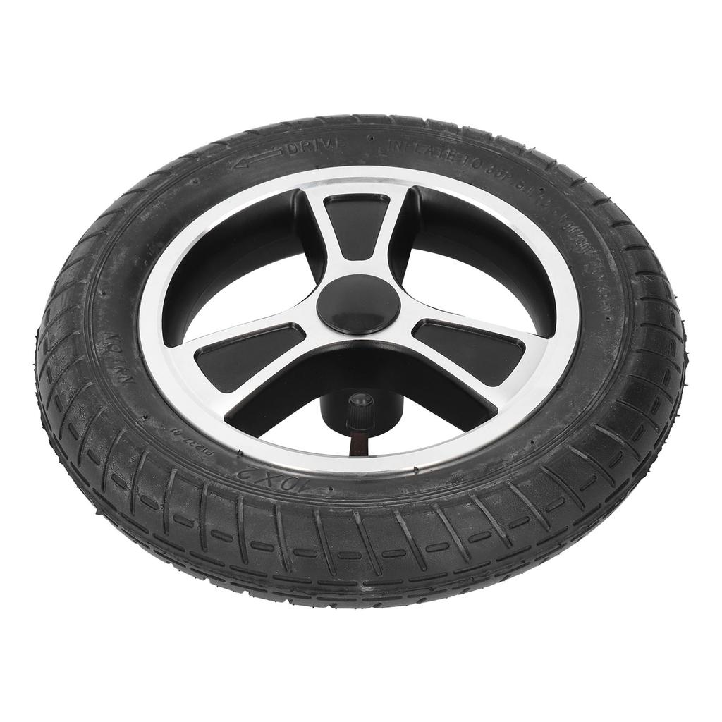 10-дюймовая ступица колеса инвалидной коляски из сплава, резиновая шина, сильная несущая способность, противоскользящая задняя часть инвалидной коляски