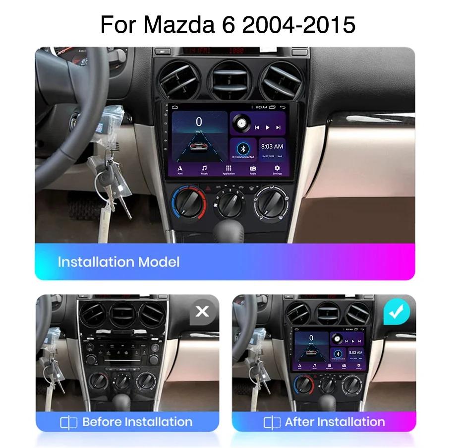 Радио Carplay на Android 13 для Mazda 6 2004 2005 2006 2007 2008-2015 GPS Авто Видеоплеер Android Auto WIFI BT GPS навигация 2DIN