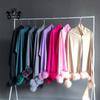 Factory Direct  Pashmina Shawl Women Cashmere Scarf Shawl With Fox Fur Pompoms