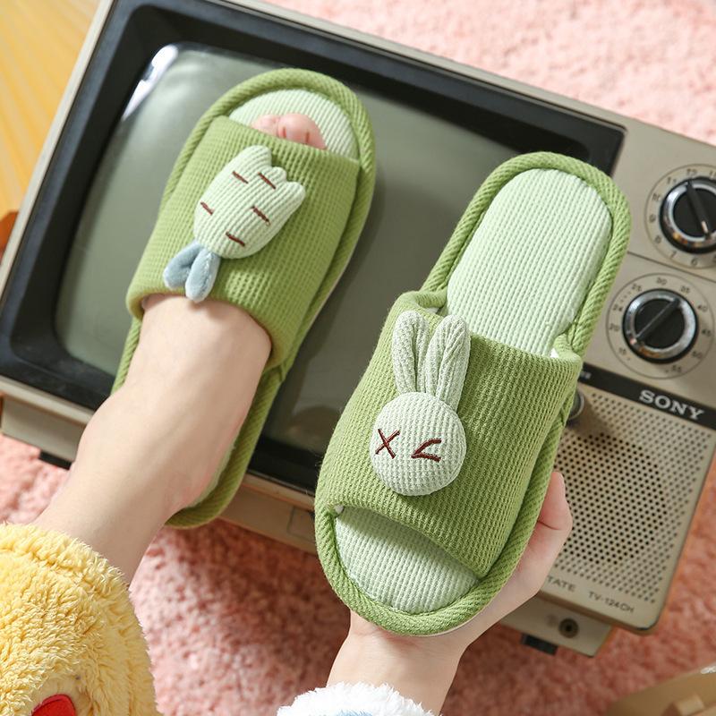 Cartoon Carrot Rabbit Slippers Indoor Non Slip Floor Couple Shoes Men and Women