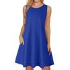 Womens Summer Dresses Loose U Neck Sleeveless Sundresses Dress With Pockets