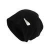 High-end black stacking hat women's autumn and winter cold hat head cover confinement hat big head circumference showing face small knitted hat