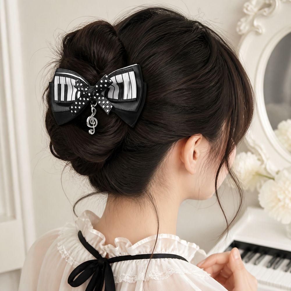 Fabric Scheme the Black-and-white Palette Metal The Black-and-white Palette Bow Hair Clip