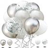 20 шт., набор серебряных воздушных шаров, украшение для дня рождения, детские воздушные шары, металлические баллоны для украшения вечеринки, воздушные шары
