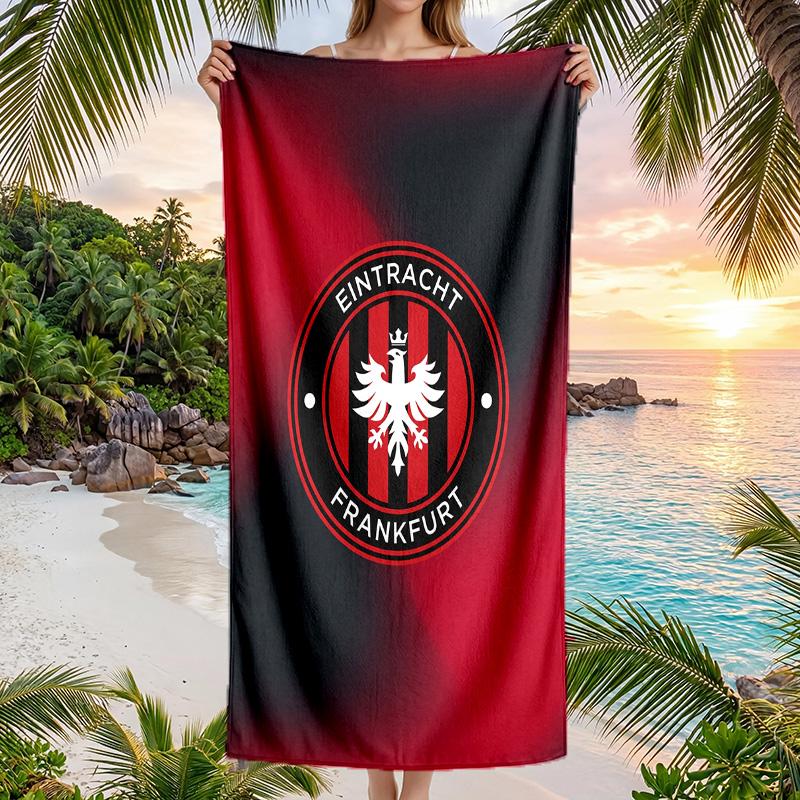Eintracht Frankfurt Football Beach Towel Soft Microfiber Summer Towel Quick Dry Absorbent Towel for Beach Swimming Pool Travel